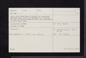 Chester Hill, Hundleshope, NT23NW 17, Ordnance Survey index card, page number 3, Recto