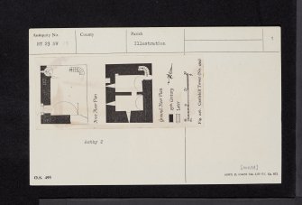Castlehill Tower, NT23NW 18, Ordnance Survey index card, page number 1, Recto