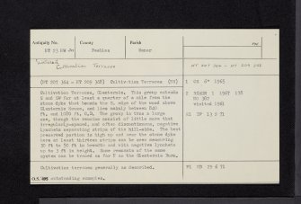 Glenternie, NT23NW 20, Ordnance Survey index card, Recto