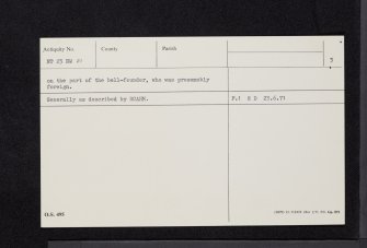 Kirkton Manor, Manor Parish Church, NT23NW 21, Ordnance Survey index card, page number 3, Recto