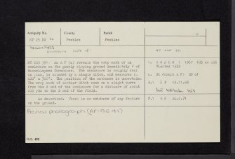 Haswellsykes, NT23NW 36, Ordnance Survey index card, Recto