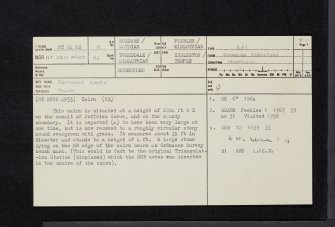 Jeffries Corse, NT24NE 2, Ordnance Survey index card, page number 1, Recto