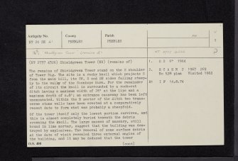 Shieldgreen Tower, NT24SE 41, Ordnance Survey index card, page number 1, Recto