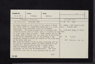 South Hill Head, NT24SW 8, Ordnance Survey index card, page number 1, Recto