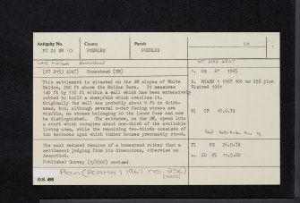 White Meldon, NT24SW 10, Ordnance Survey index card, page number 1, Recto