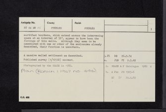 Meldon Burn, NT24SW 15, Ordnance Survey index card, page number 3, Recto