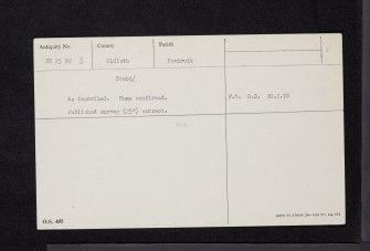 The Gowk Stane, Auchencorth, NT25NW 3, Ordnance Survey index card, page number 2, Verso