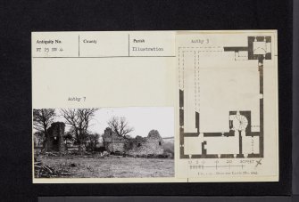 Brunston Castle, NT25NW 4, Ordnance Survey index card, Recto