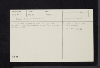 Penicuik, NT25NW 16, Ordnance Survey index card, Recto