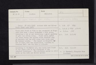 Kingside, NT25NW 21, Ordnance Survey index card, Recto