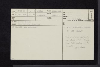 Long Shank, NT25SE 7, Ordnance Survey index card, page number 1, Recto