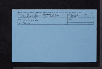 Old Pentland, Burial Ground, NT26NE 14, Ordnance Survey index card, Recto
