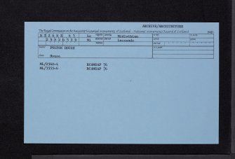 Polton House, NT26NE 63, Ordnance Survey index card, Recto