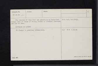 Hillend, NT26NW 20, Ordnance Survey index card, page number 2, Verso