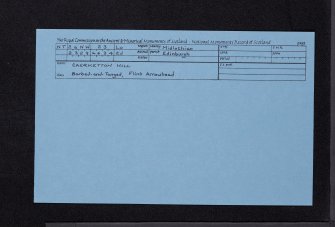 Caerketton Hill, NT26NW 23, Ordnance Survey index card, Recto