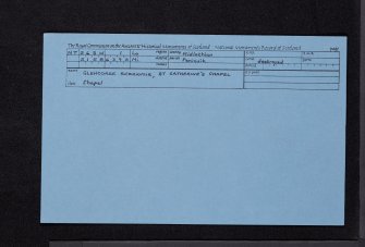 Glencorse Reservoir, St Catherine's Chapel, NT26SW 1, Ordnance Survey index card, Recto