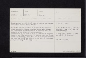 Rullion Green, NT26SW 10, Ordnance Survey index card, Recto