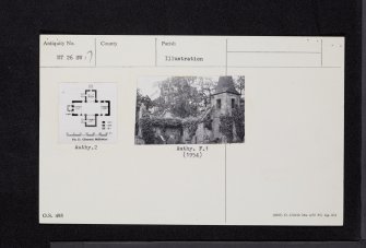 Glencorse, Old Parish Church, NT26SW 17, Ordnance Survey index card, Recto
