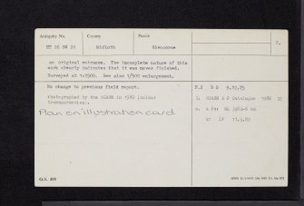 Castle Knowe, NT26SW 21, Ordnance Survey index card, page number 2, Verso