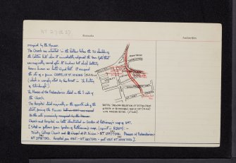 Edinburgh, Leith Wynd, Trinity College Church And Hospital, NT27SE 37, Ordnance Survey index card, Verso