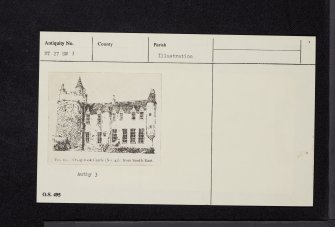 Edinburgh, Craigcrook Road, Craigcrook Castle, NT27SW 1, Ordnance Survey index card, Verso