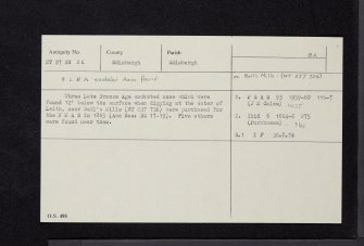 Edinburgh, Bell's Mills, NT27SW 26, Ordnance Survey index card, Recto