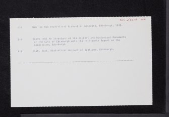 Edinburgh, 122 Corstorphine Road, Beechwood House, NT27SW 142, Ordnance Survey index card, Recto