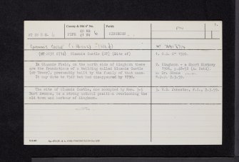 Glammis Castle, NT28NE 6, Ordnance Survey index card, page number 1, Recto