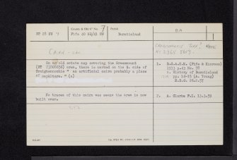 'Criagkennochie', NT28NW 7, Ordnance Survey index card, Recto