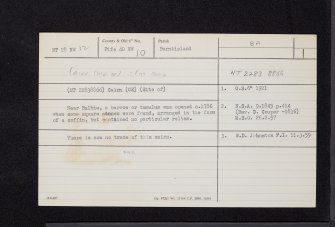 Balbie, NT28NW 12, Ordnance Survey index card, Recto