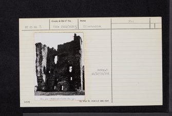 Balwearie Castle, NT29SE 3, Ordnance Survey index card, Recto