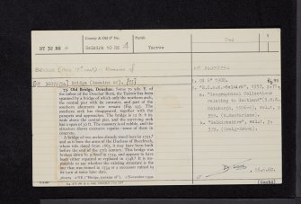 Deuchar, Old Bridge, NT32NE 4, Ordnance Survey index card, page number 1, Recto