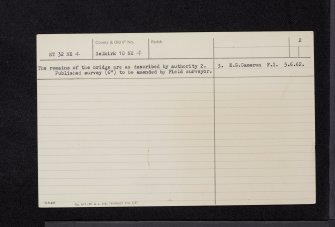 Deuchar, Old Bridge, NT32NE 4, Ordnance Survey index card, page number 2, Verso