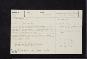 Nether Horsburgh, NT33NW 4, Ordnance Survey index card, Recto