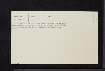 Innerleithen, Leithen Road, Parish Manse, NT33NW 8, Ordnance Survey index card, page number 2, Verso