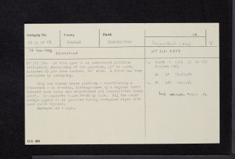 Lee Burn Head, NT33NW 13, Ordnance Survey index card, Recto