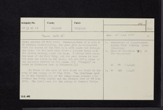 Cow Peel, NT33SW 17, Ordnance Survey index card, Recto