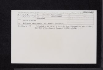 Hillside Knowe, NT34SW 3, Ordnance Survey index card, Recto