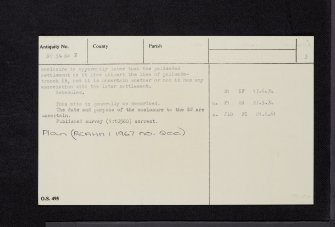 Hillside Knowe, NT34SW 3, Ordnance Survey index card, page number 3, Recto