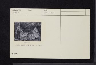 Temple Church, NT35NW 1, Ordnance Survey index card, Recto