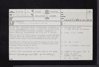 Chalkieside, NT36NE 7, Ordnance Survey index card, page number 1, Recto