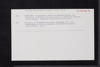 Easter Cowden, NT36NE 16, Ordnance Survey index card, Recto