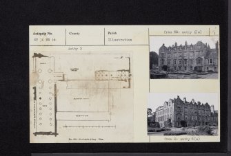 Newbattle Abbey House, NT36NW 14, Ordnance Survey index card, page number 1, Recto