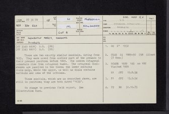 Newbattle Abbey House, Garden, NT36NW 15, Ordnance Survey index card, page number 1, Recto