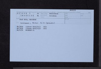 Play Hill, Crichton, NT36SE 5, Ordnance Survey index card, Recto