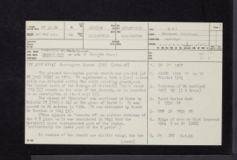 Carrington, Old Parish Church And Burial-Ground, NT36SW 6, Ordnance Survey index card, page number 1, Recto