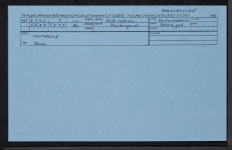 Cowthrople, NT37SE 7, Ordnance Survey index card, Recto
