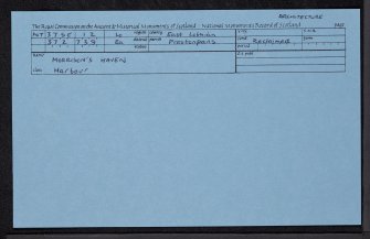 Prestongrange, Morrison's Haven, NT37SE 12, Ordnance Survey index card, Recto