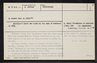 Prestongrange, Morrison's Haven, NT37SE 12, Ordnance Survey index card, page number 3, Recto