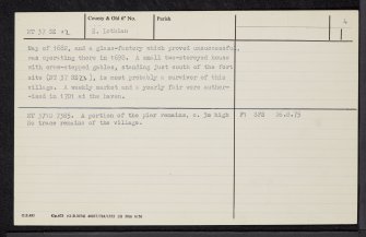 Prestongrange, Morrison's Haven, NT37SE 12, Ordnance Survey index card, page number 4, Verso